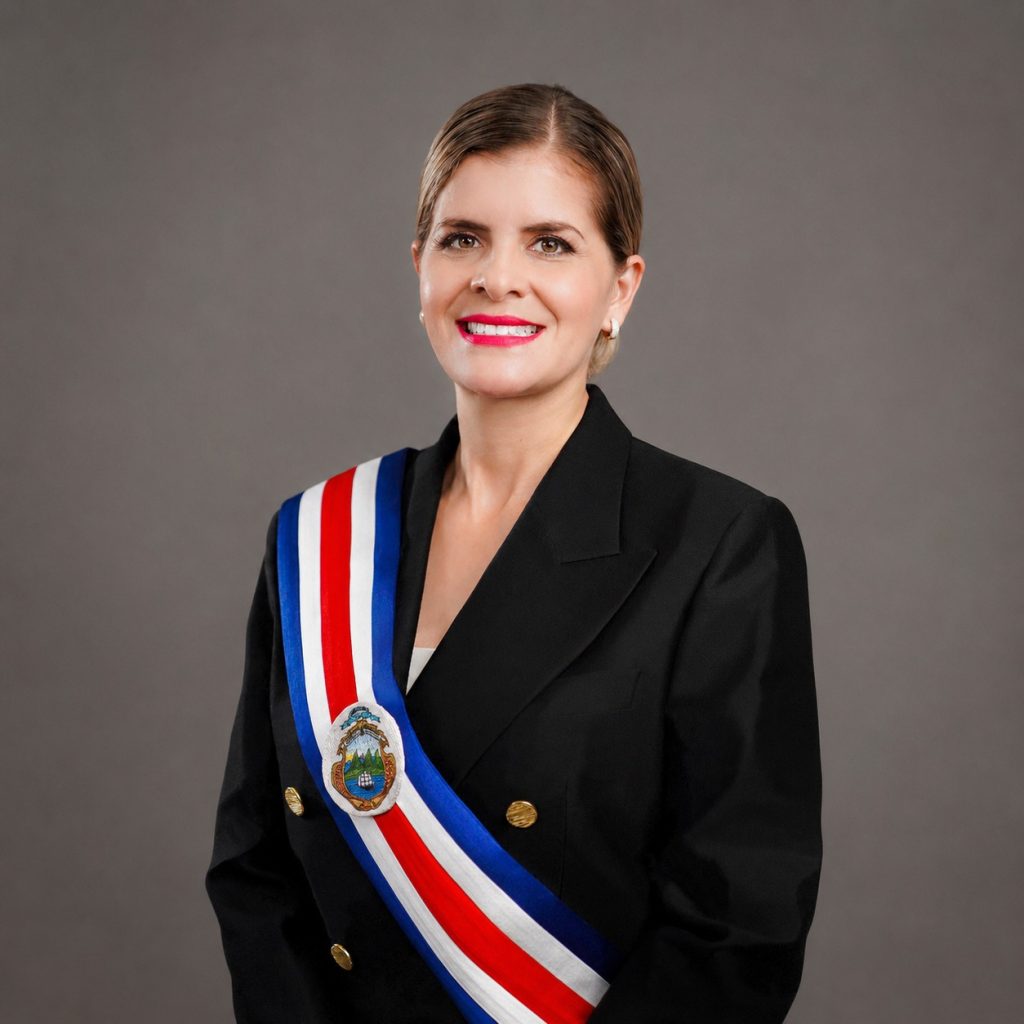 Laura Fernández Delgado wearing presidential sash